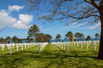 Cimitero americano in Normandia. Foto.